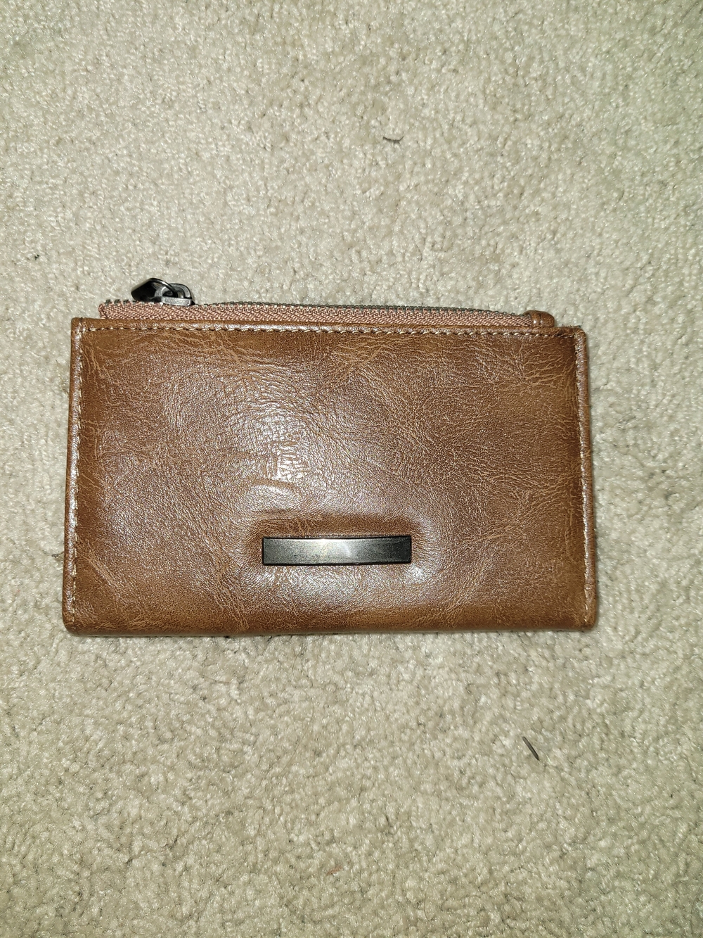 Brown Leather Zip Card Wallet